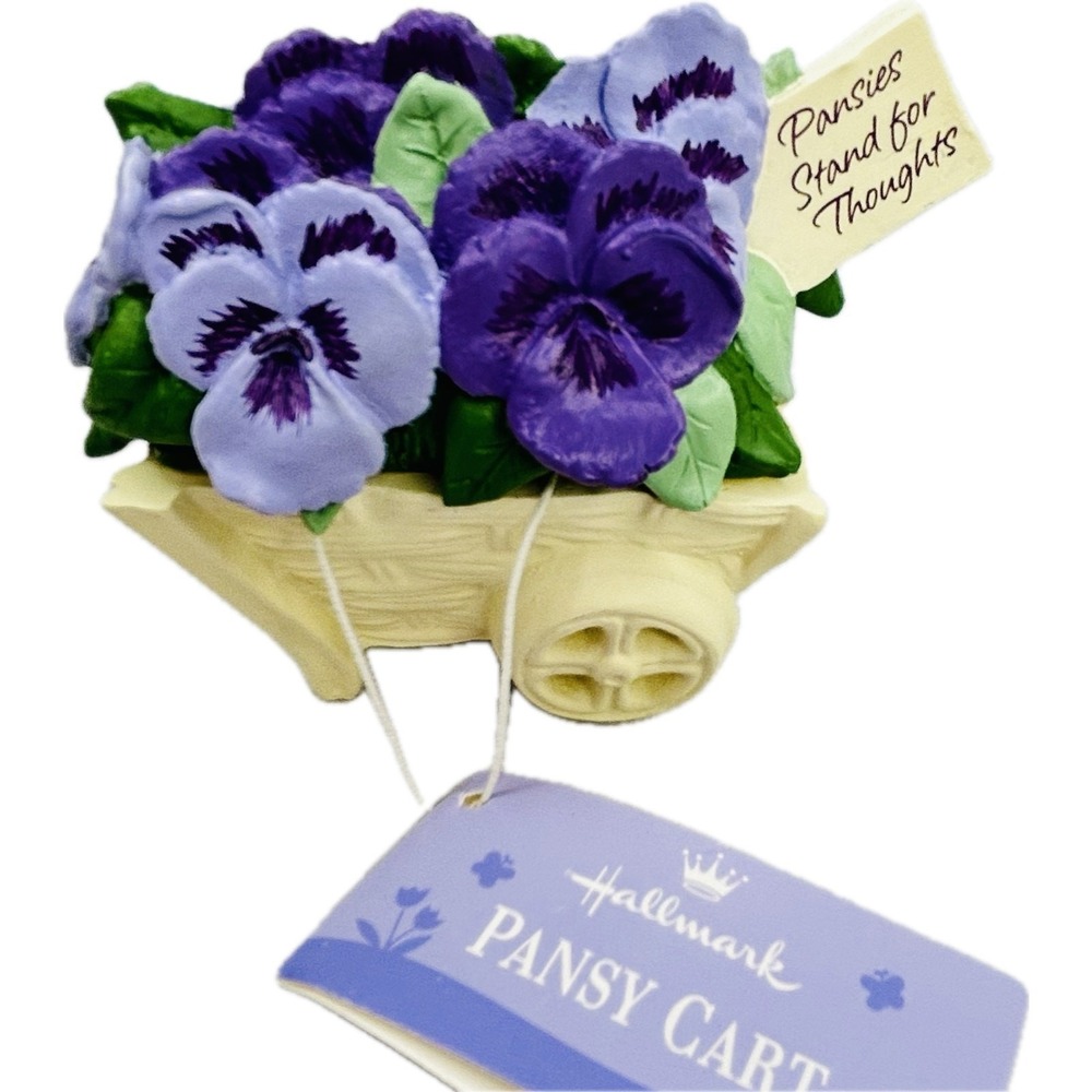 Hallmark PANSY CART 2 pc Trinket Box with Tag